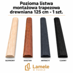 Pozioma listwa montażowa trapezowa drewniana 125 cm - sztuka